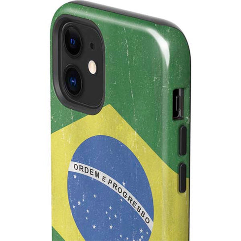 Brazil Flag Distressed iPhone 12 Impact Case